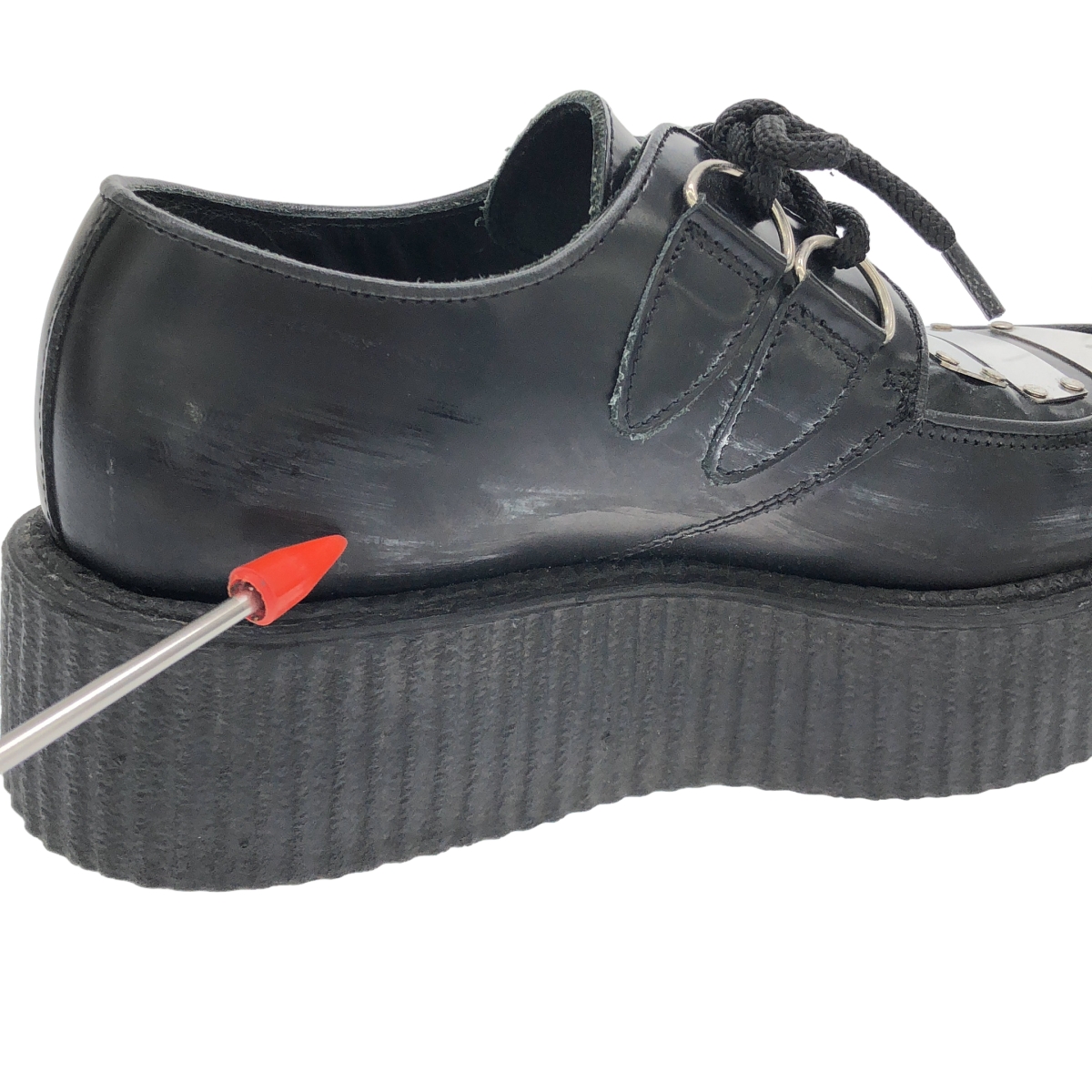 LIMI feu / リミフゥ × UNDER GROUND / アンダーグラウンド レザー プレート装飾 プラットフォーム シューズ 革靴