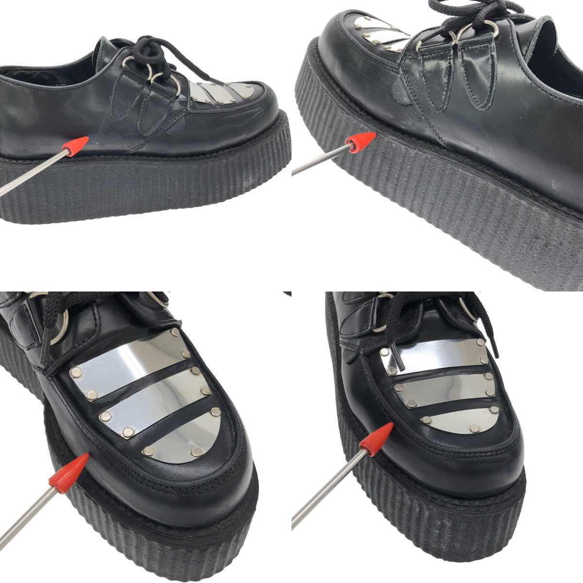 LIMI feu / リミフゥ × UNDER GROUND / アンダーグラウンド レザー プレート装飾 プラットフォーム シューズ 革靴