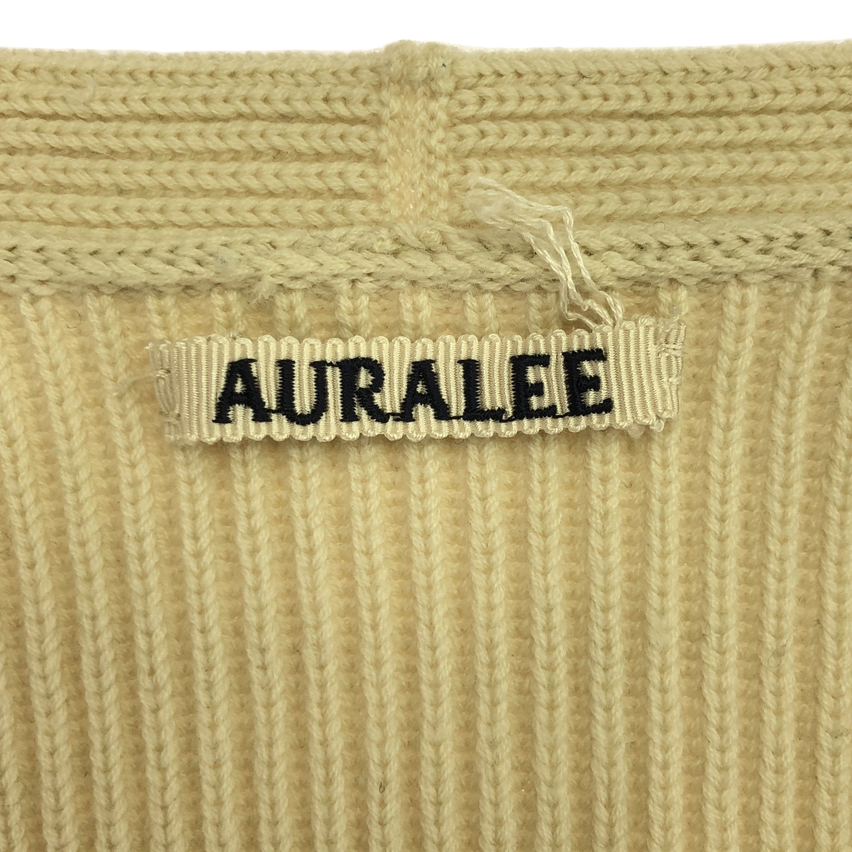 AURALEE / オーラリー SUPER FINE WOOL RIB KNIT V NECK P/O ファインウール リブ Vネックニット
