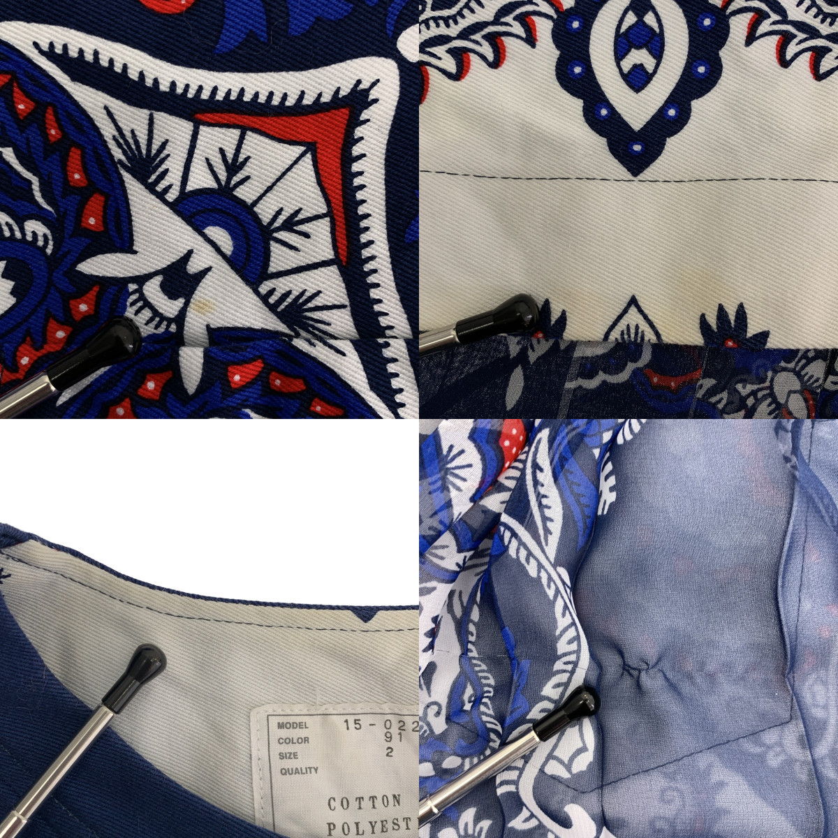 sacai / サカイ 異素材 バックシフォン ペイズリー プルオーバー トップス