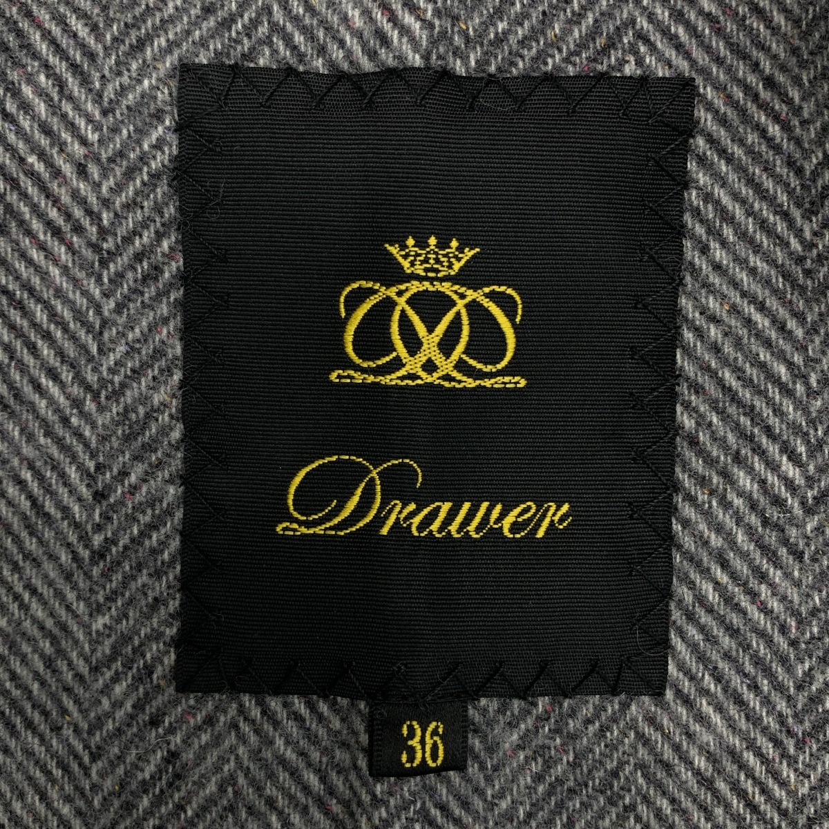 Drawer / ドゥロワー ウール シルク ヘリンボーン チェスターコート