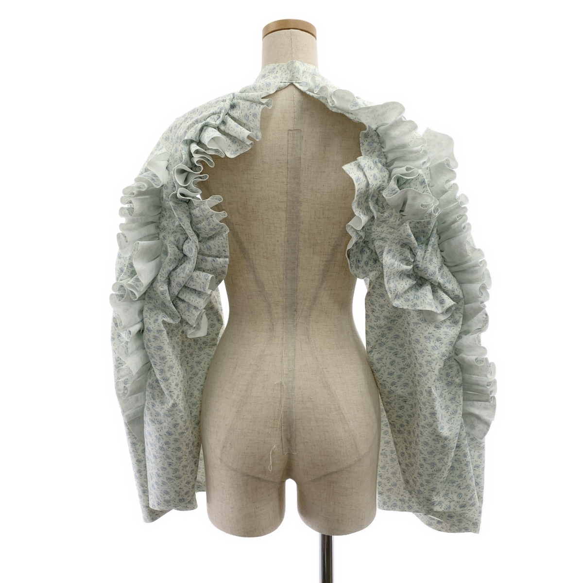 tao COMME des GARCONS / タオコムデギャルソン 総柄 フリル装飾 付け袖 ボレロ ジャケット