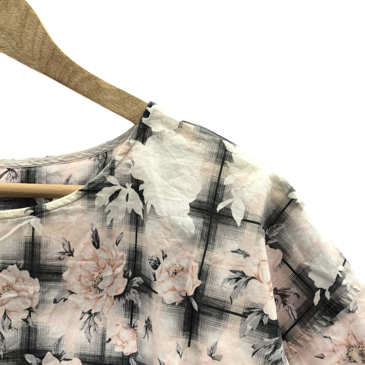 MM6 Maison Margiela / エムエムシックスメゾンマルジェラ 花柄 チェック コットン プルオーバートップス