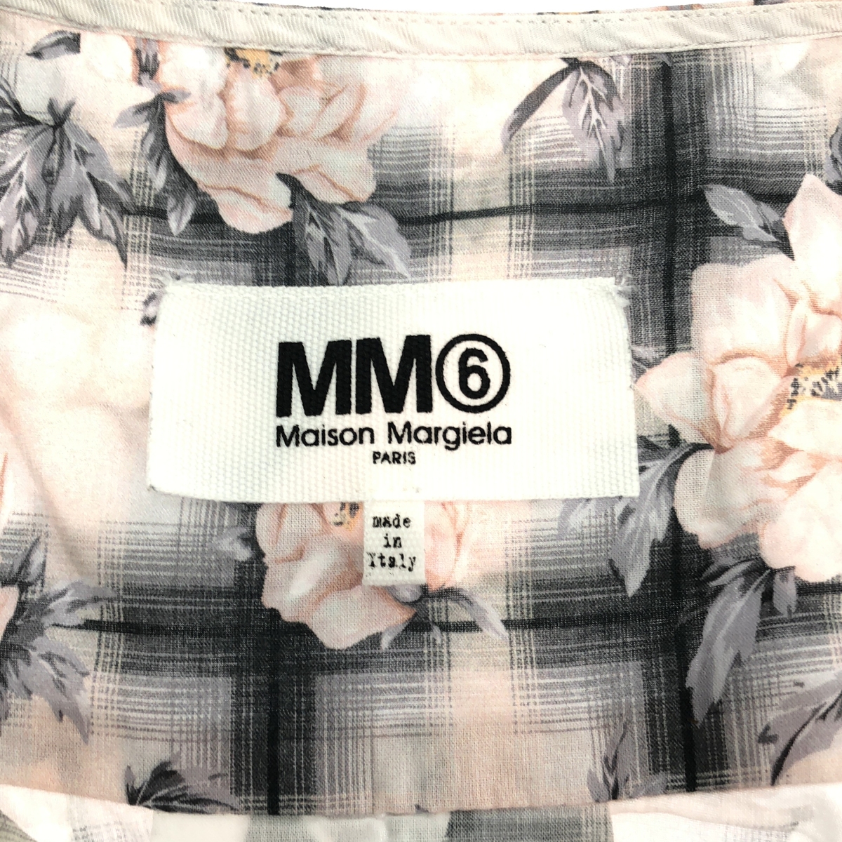 MM6 Maison Margiela / エムエムシックスメゾンマルジェラ 花柄 チェック コットン プルオーバートップス
