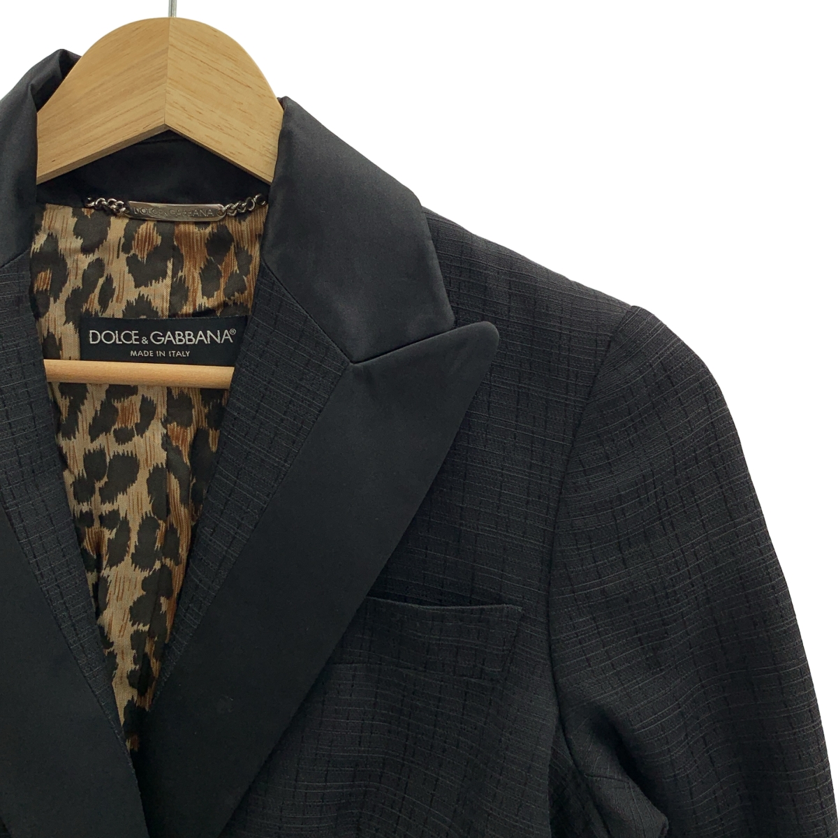 DOLCE＆GABBANA / ドルチェ＆ガッバーナドルガバ ラペル切替 裏地レオパード柄 テーラードジャケット