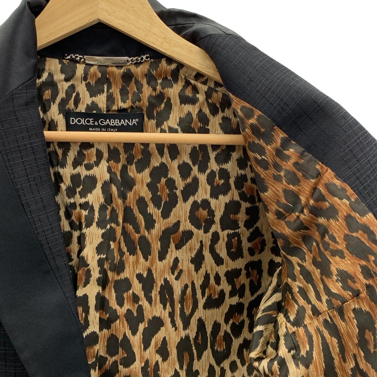 DOLCE＆GABBANA / ドルチェ＆ガッバーナドルガバ ラペル切替 裏地レオパード柄 テーラードジャケット