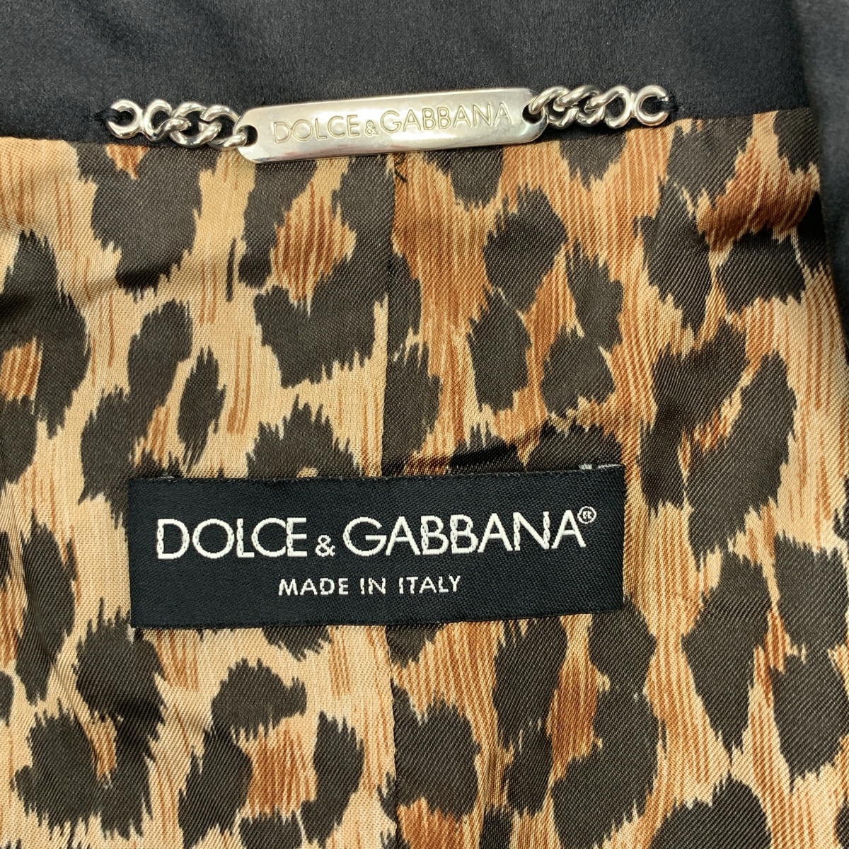 DOLCE＆GABBANA / ドルチェ＆ガッバーナドルガバ ラペル切替 裏地レオパード柄 テーラードジャケット