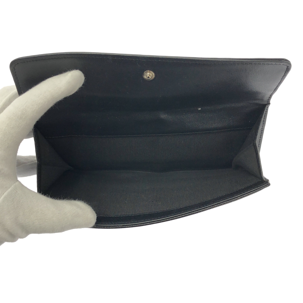 CHANEL / シャネル キャビアスキン セブルガ ココマーク レザー ウォレット 財布