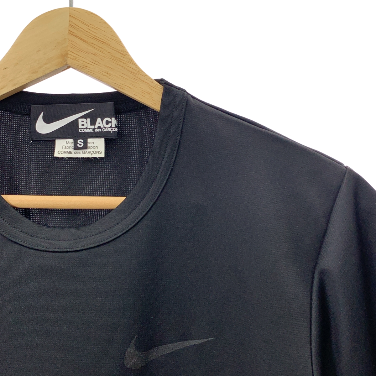 BLACK COMME des GARCONS / ブラックコムデギャルソン ×NIKE ナイキ / ロゴプリント ポリエステル Sジャージー Tシャツ