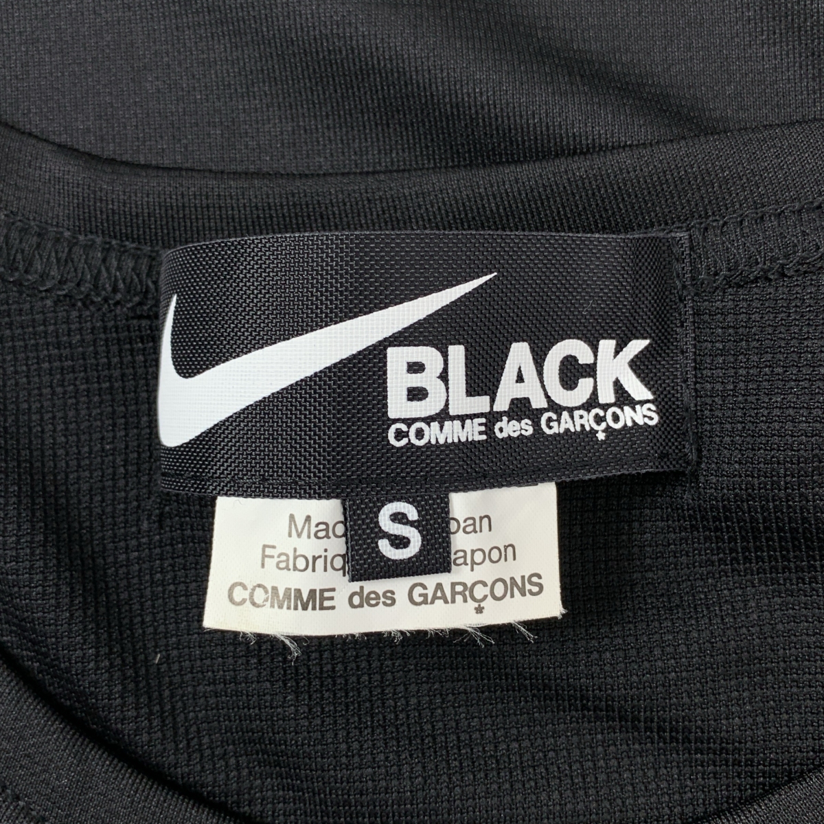BLACK COMME des GARCONS / ブラックコムデギャルソン ×NIKE ナイキ / ロゴプリント ポリエステル Sジャージー Tシャツ