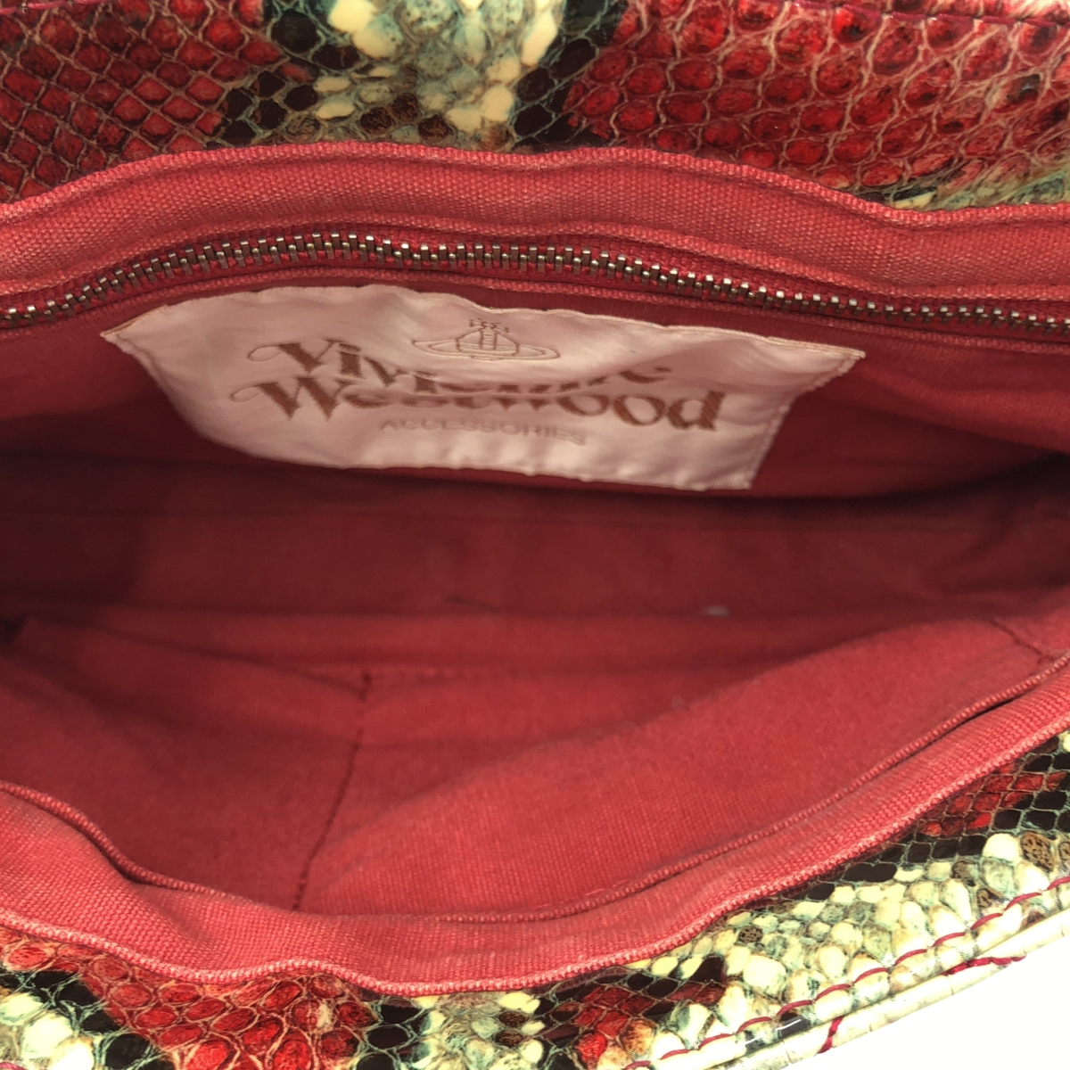 Vivienne Westwood / ヴィヴィアンウエストウッド オーブ パテントレザー パイソン柄 ショルダーバッグ