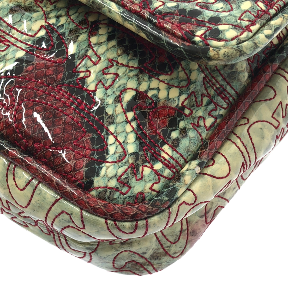 Vivienne Westwood / ヴィヴィアンウエストウッド オーブ パテントレザー パイソン柄 ショルダーバッグ