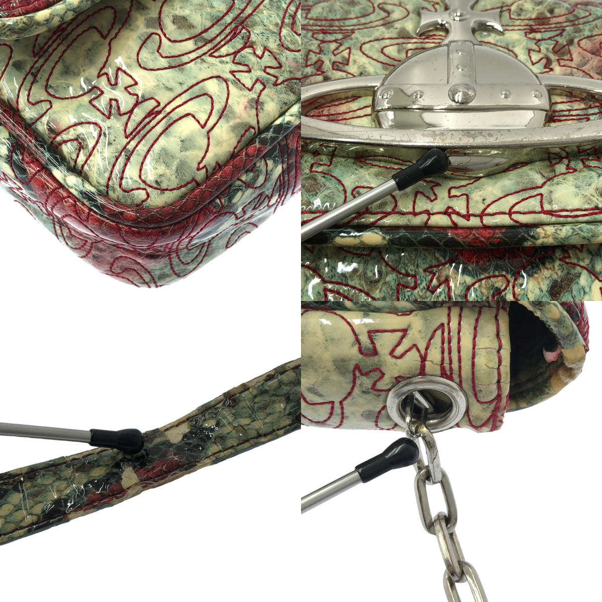 Vivienne Westwood / ヴィヴィアンウエストウッド オーブ パテントレザー パイソン柄 ショルダーバッグ