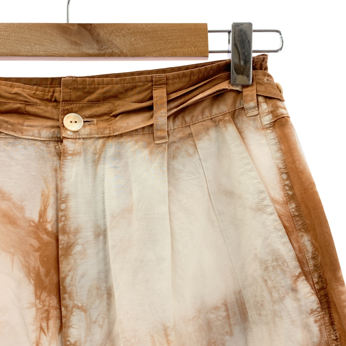 ARCHI / アーキ コットン シルク タック スラックス パンツ