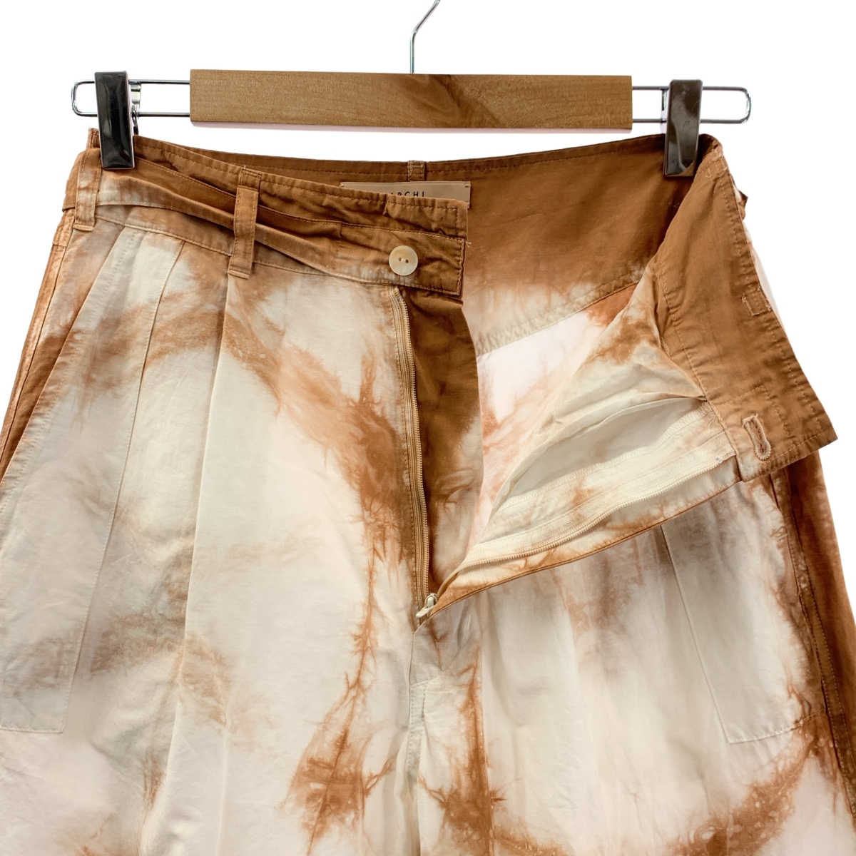 ARCHI / アーキ コットン シルク タック スラックス パンツ