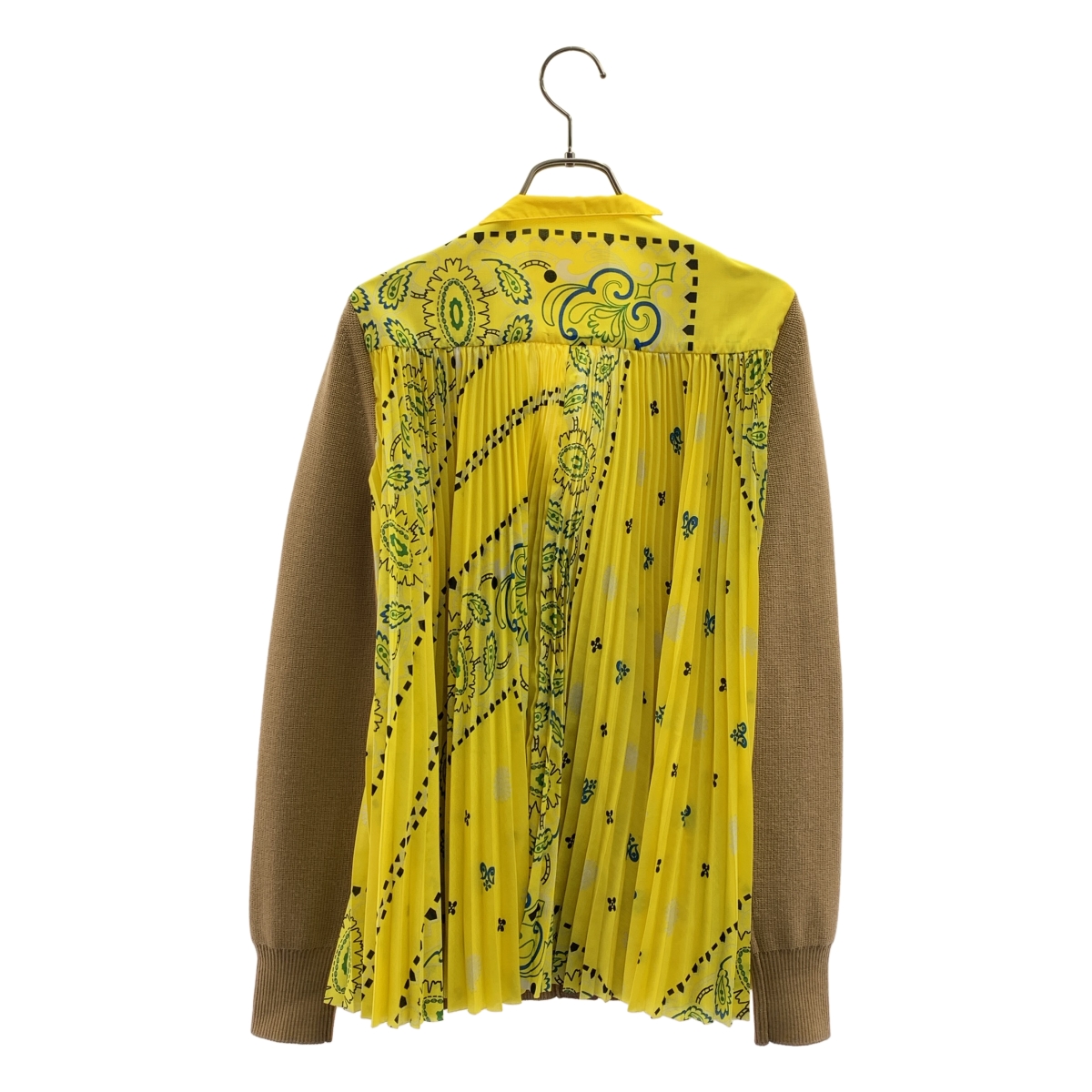 sacai / サカイ ペイズリー柄 プリーツ Vネック カーディガン