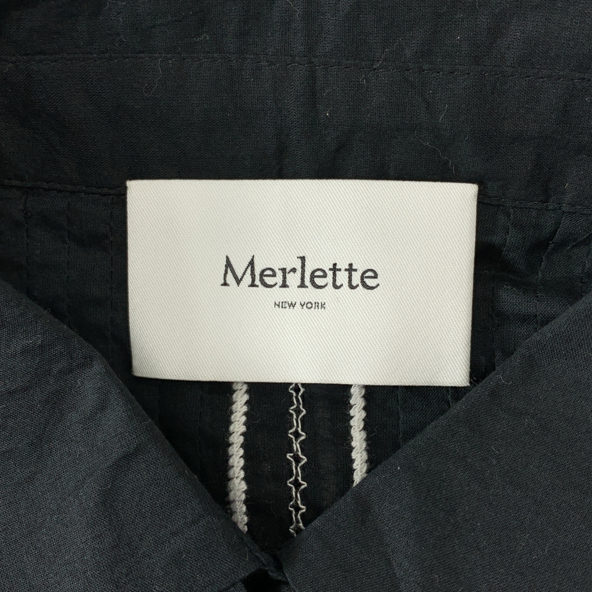 MERLETTE / マーレット ピンタック ビッグカラー シャツ ブラウス