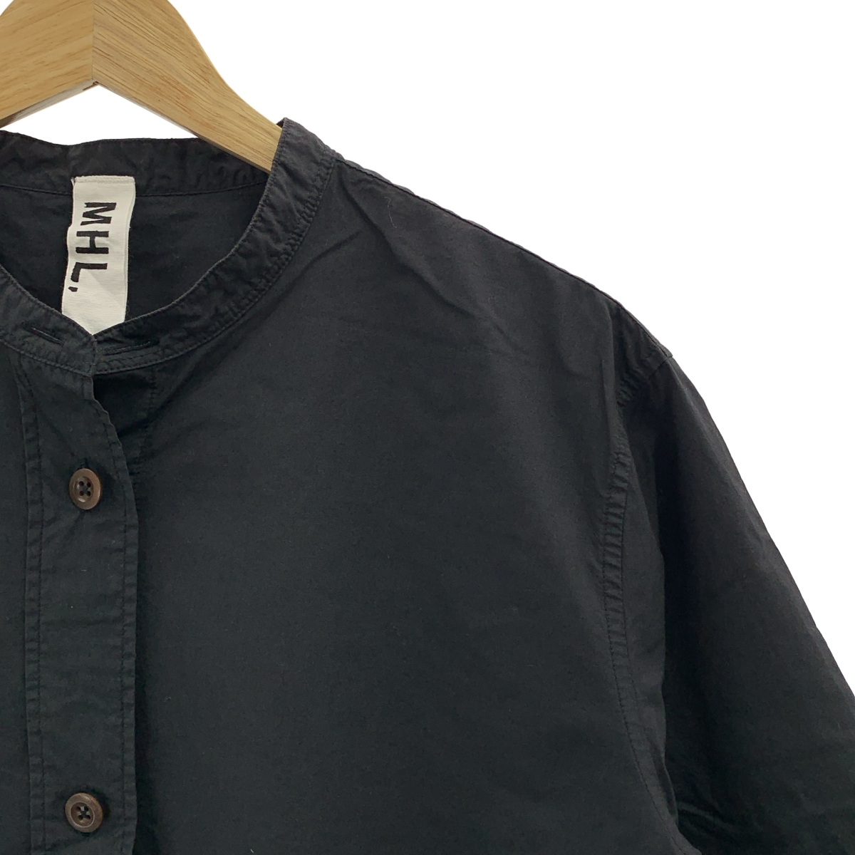 MHL. / エムエイチエルマーガレットハウエル COTTON RAMIE POPLIN コットン バンドカラーシャツ