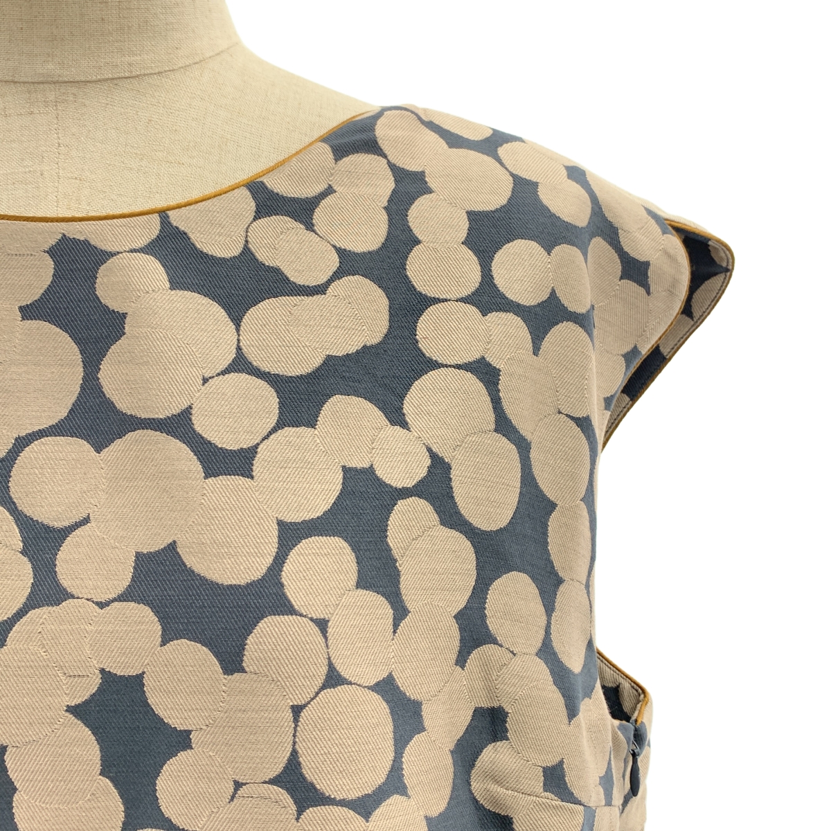 mina perhonen / ミナペルホネン soda water ウール シルク 総柄 ジャガード ノースリーブワンピース