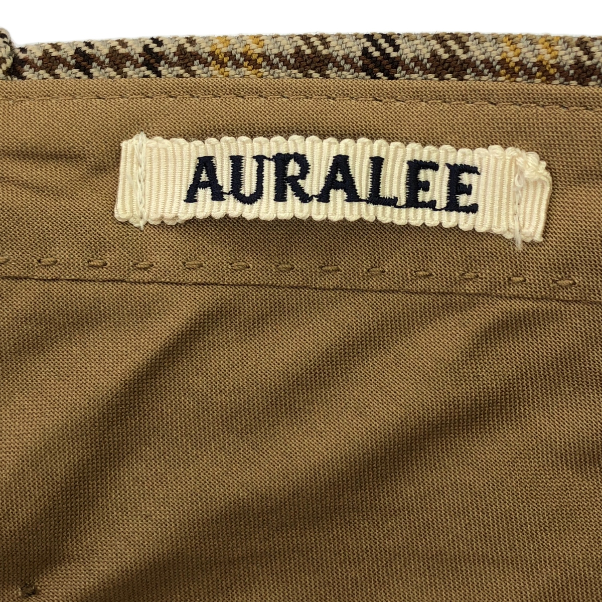 AURALEE / オーラリー WOOL SERGE CHECK NARROW SLACKS チェック スラックス