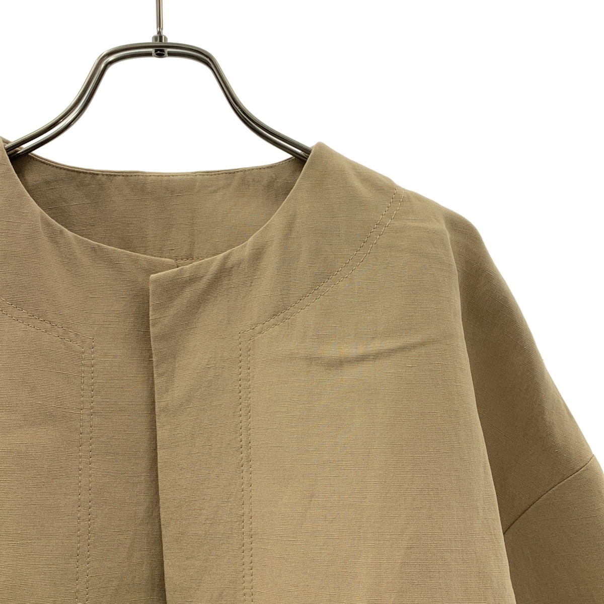ADORE / アドーア リネン混 ボタンレス ノーカラージャケット
