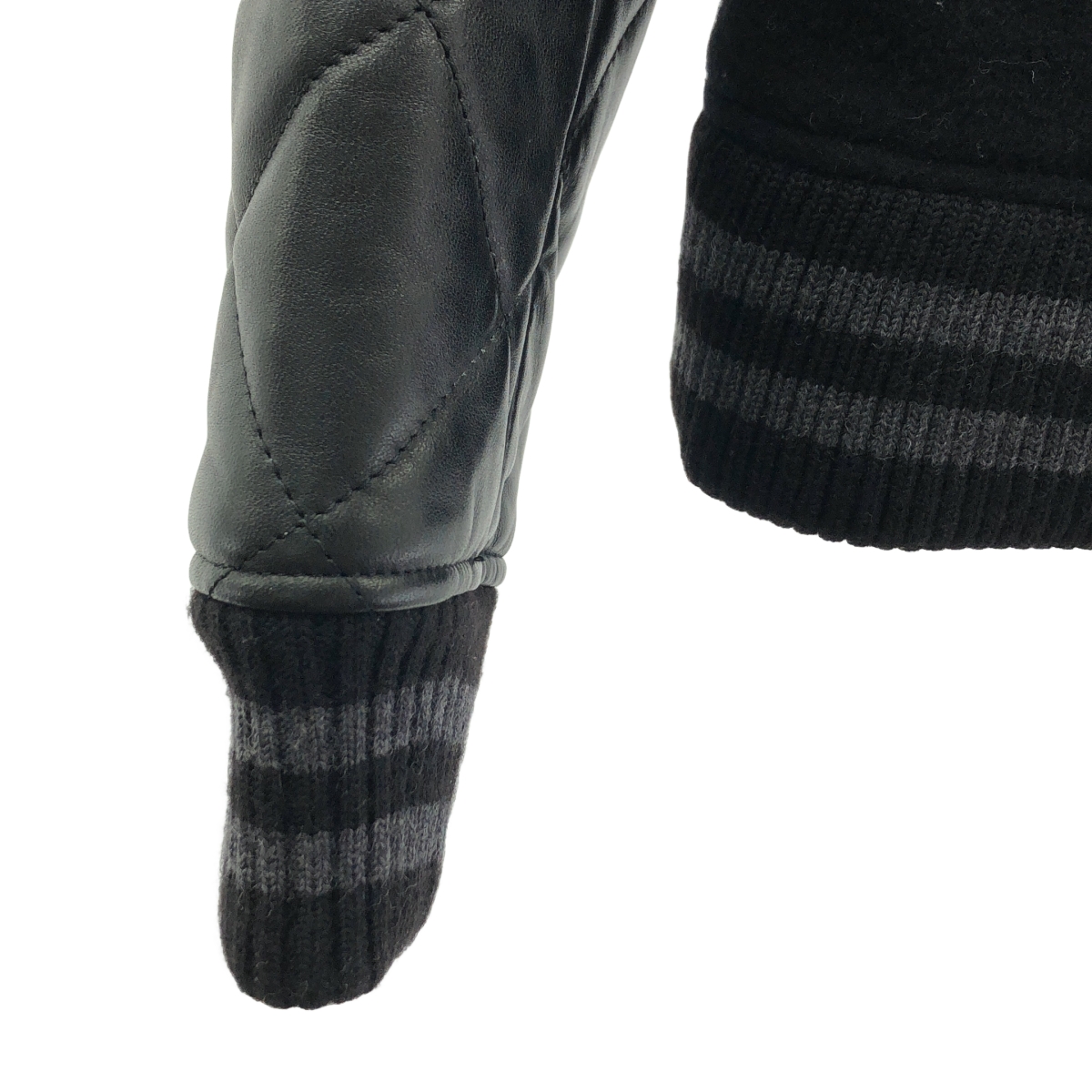 その他 レザー キルティングスリーブ スタジャン ジャケット ブルゾン