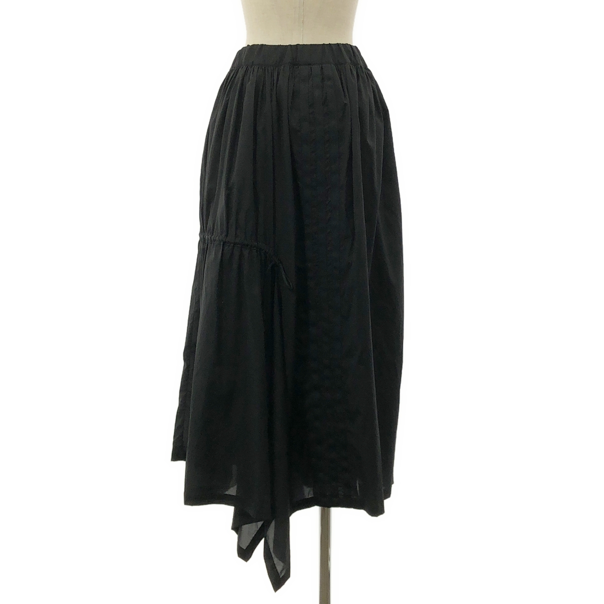 Y-3 / ワイスリー サイドライン ギャザー アシンメトリー ロングスカート