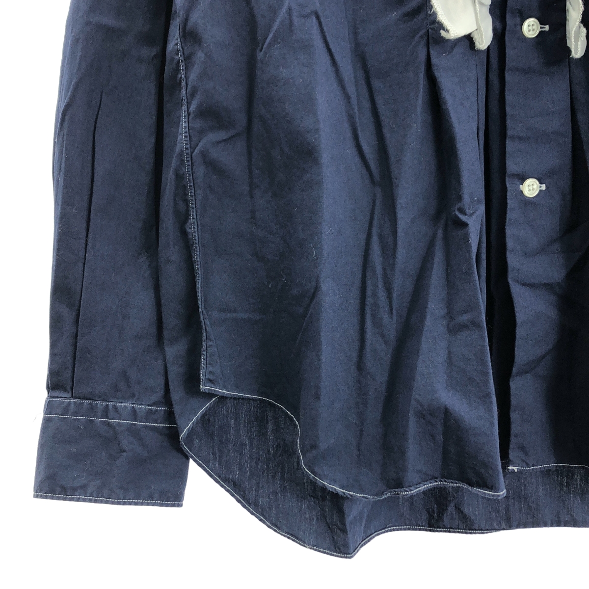 BLACK COMME des GARCONS / ブラックコムデギャルソン コットン フリル ラウンドカラー シャツ