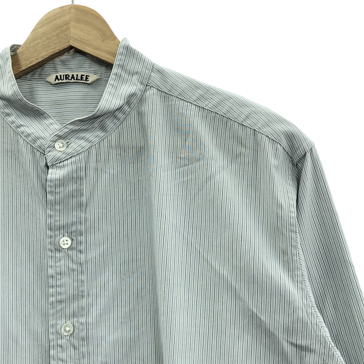 AURALEE / オーラリー WASHED FINX TWILL STRIPE SHIRTS ストライプ シャツ