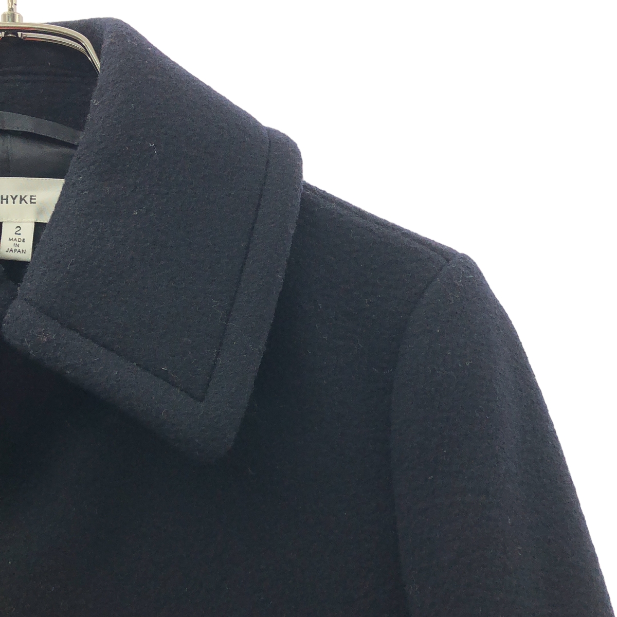 HYKE / ハイク ウールメルトン ロング ピーコート