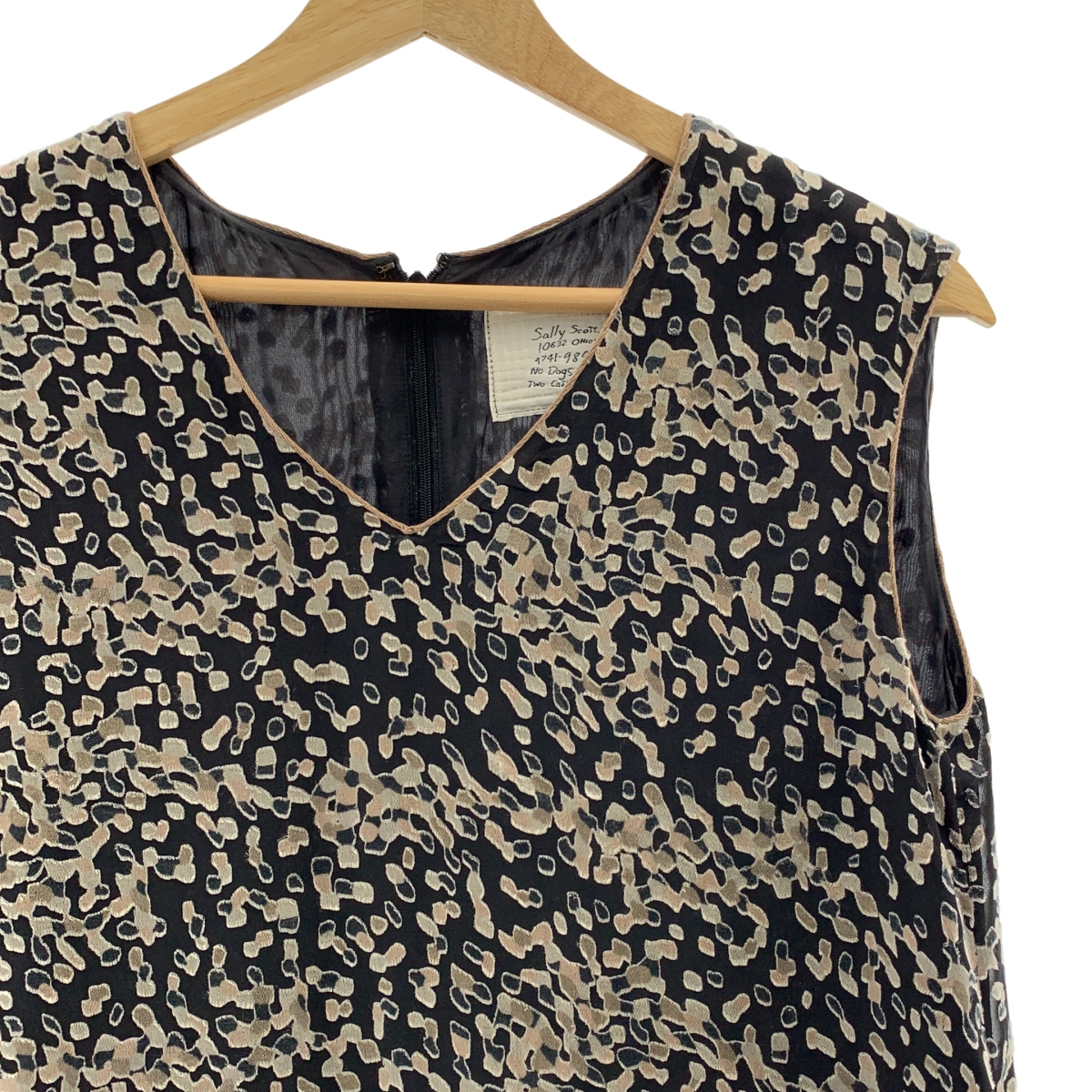 Sally Scott / サリースコット 総柄 ノースリーブ ワンピース / 総裏地