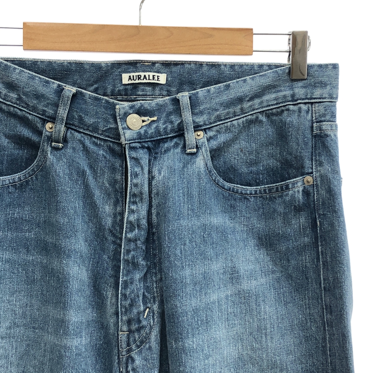 AURALEE / オーラリー SELVEDGE FADED LIGHT DENIM PANTS セルビッジ フェイデッド ライト デニムパンツ