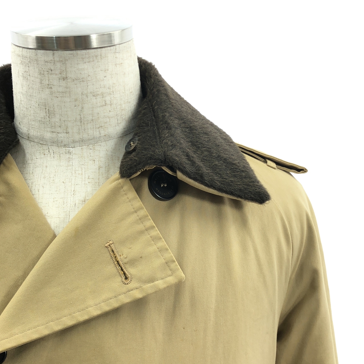 MACKINTOSH / マッキントッシュ 着脱可シャギーカラー ベルテッド トレンチコート / ロゴ総裏地