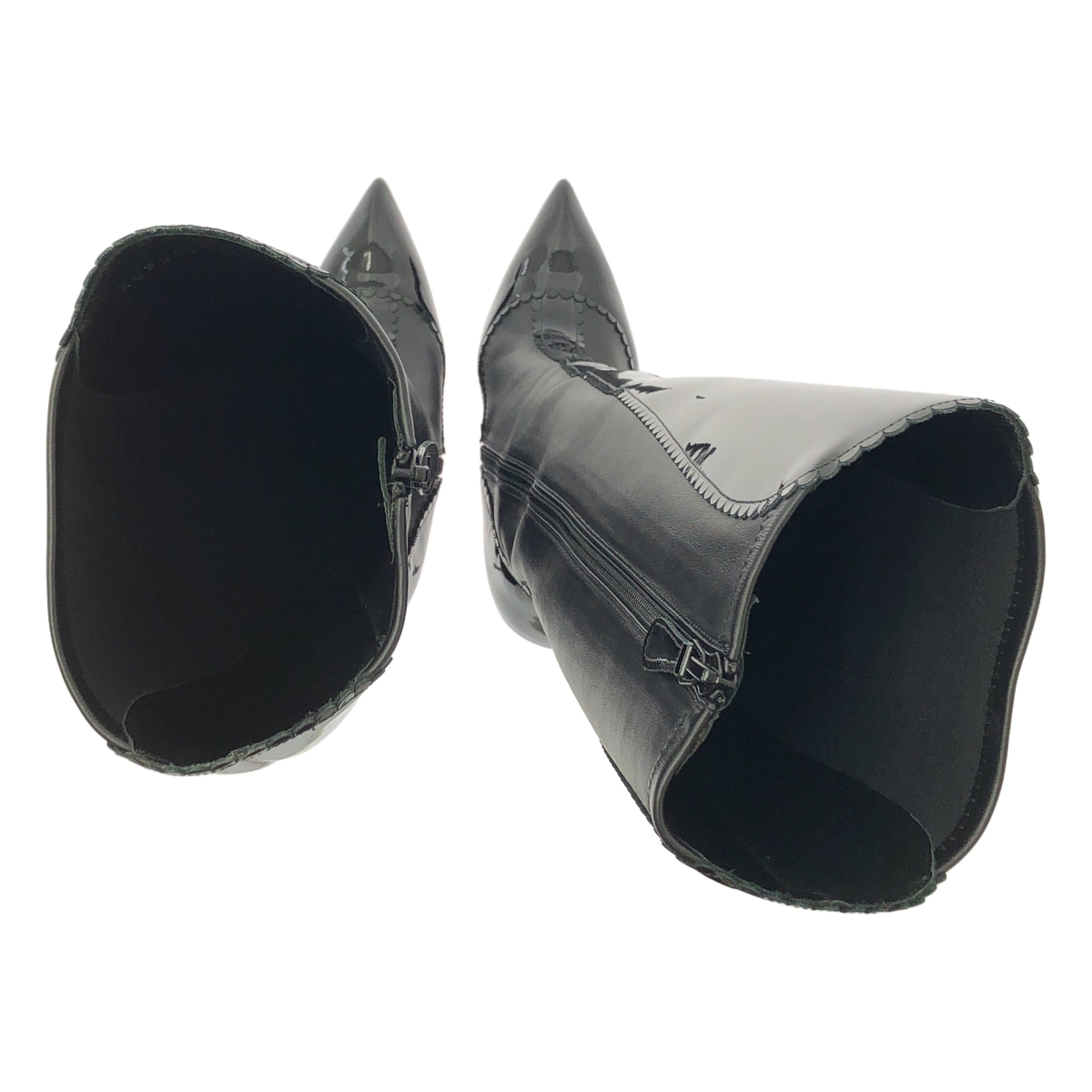 ALEXANDER MCQUEEN / アレキサンダーマックイーン パテントレザー ポインテッドトゥ ロングブーツ