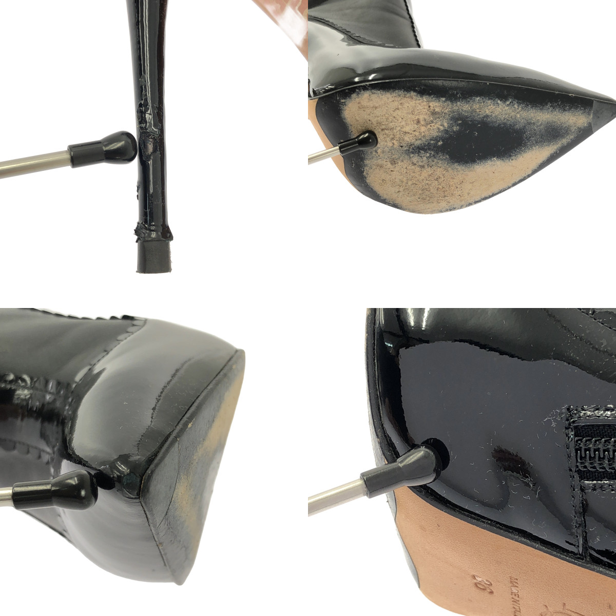 ALEXANDER MCQUEEN / アレキサンダーマックイーン パテントレザー ポインテッドトゥ ロングブーツ