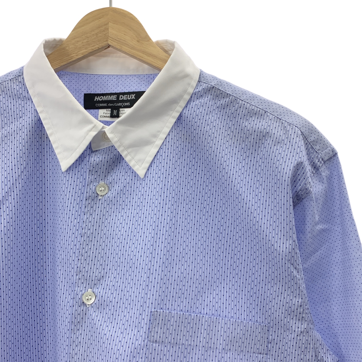 COMME des GARCONS HOMME DEUX / コムデギャルソンオムドゥ コットン ドット ストライプ 切替 シャツ