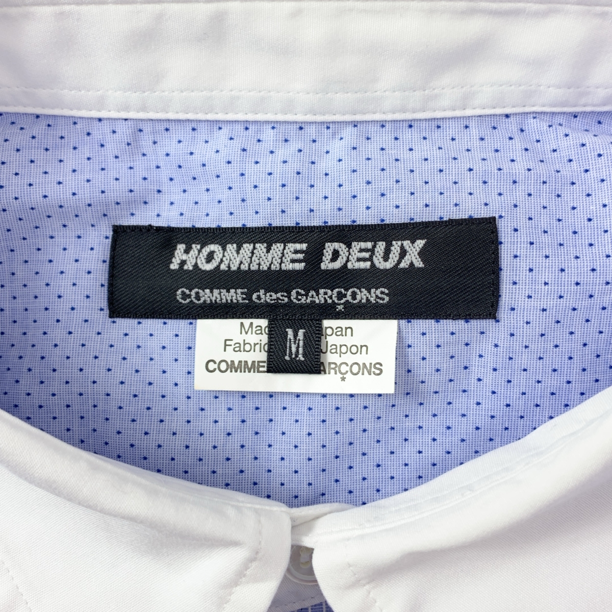 COMME des GARCONS HOMME DEUX / コムデギャルソンオムドゥ コットン ドット ストライプ 切替 シャツ