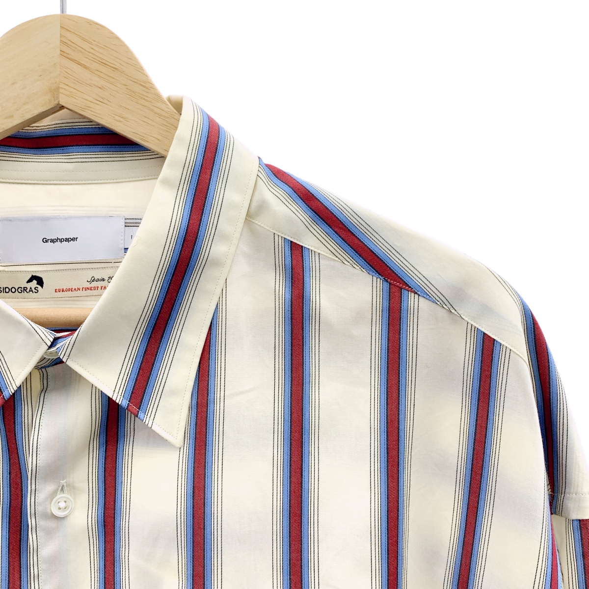 Graphpaper / グラフペーパー SIDOGRAS L/S Oversized Regular Collar Shirt コットン ストライプ シャツ