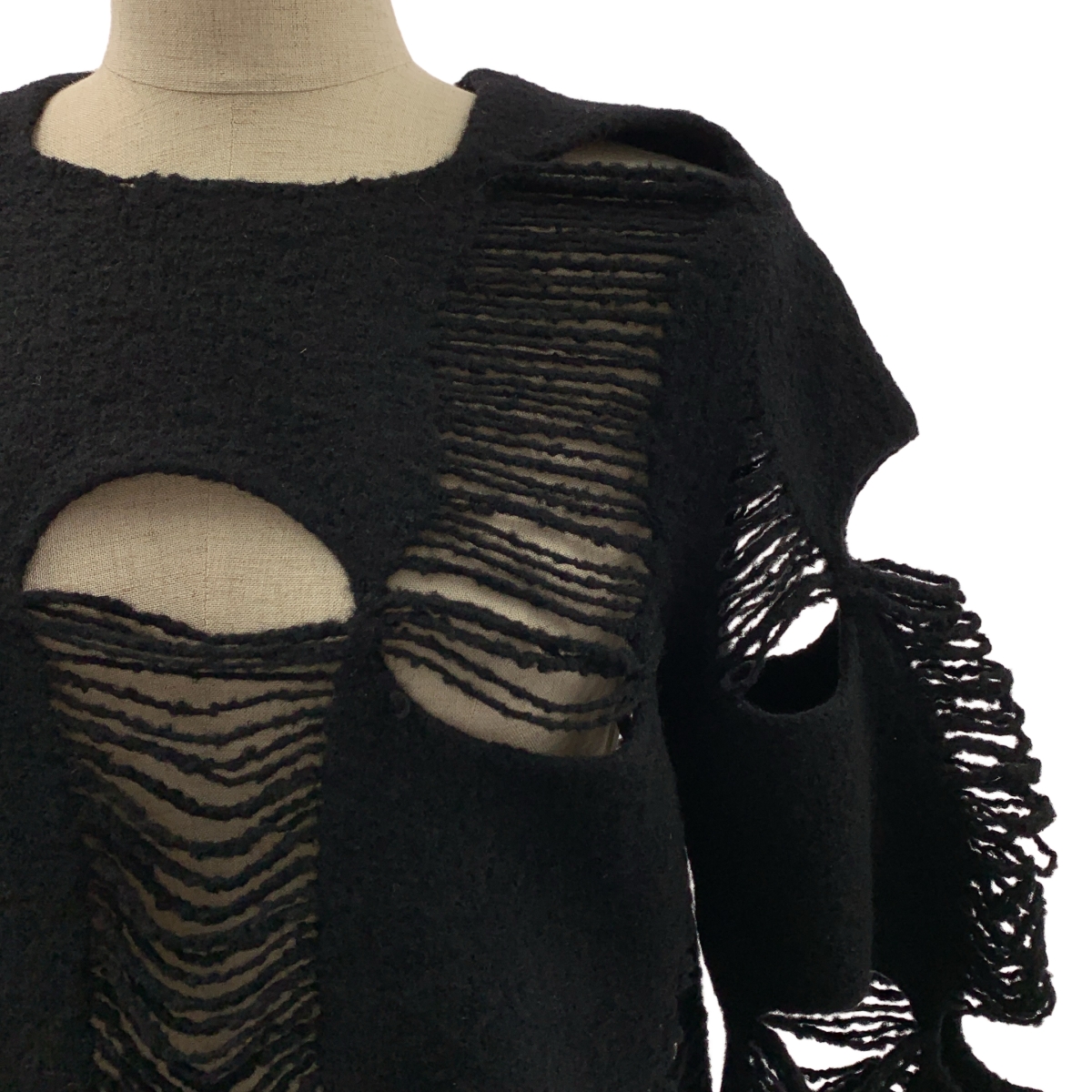 COMME des GARCONS / コムデギャルソン ウール 変形 カットアウト ニット セーター
