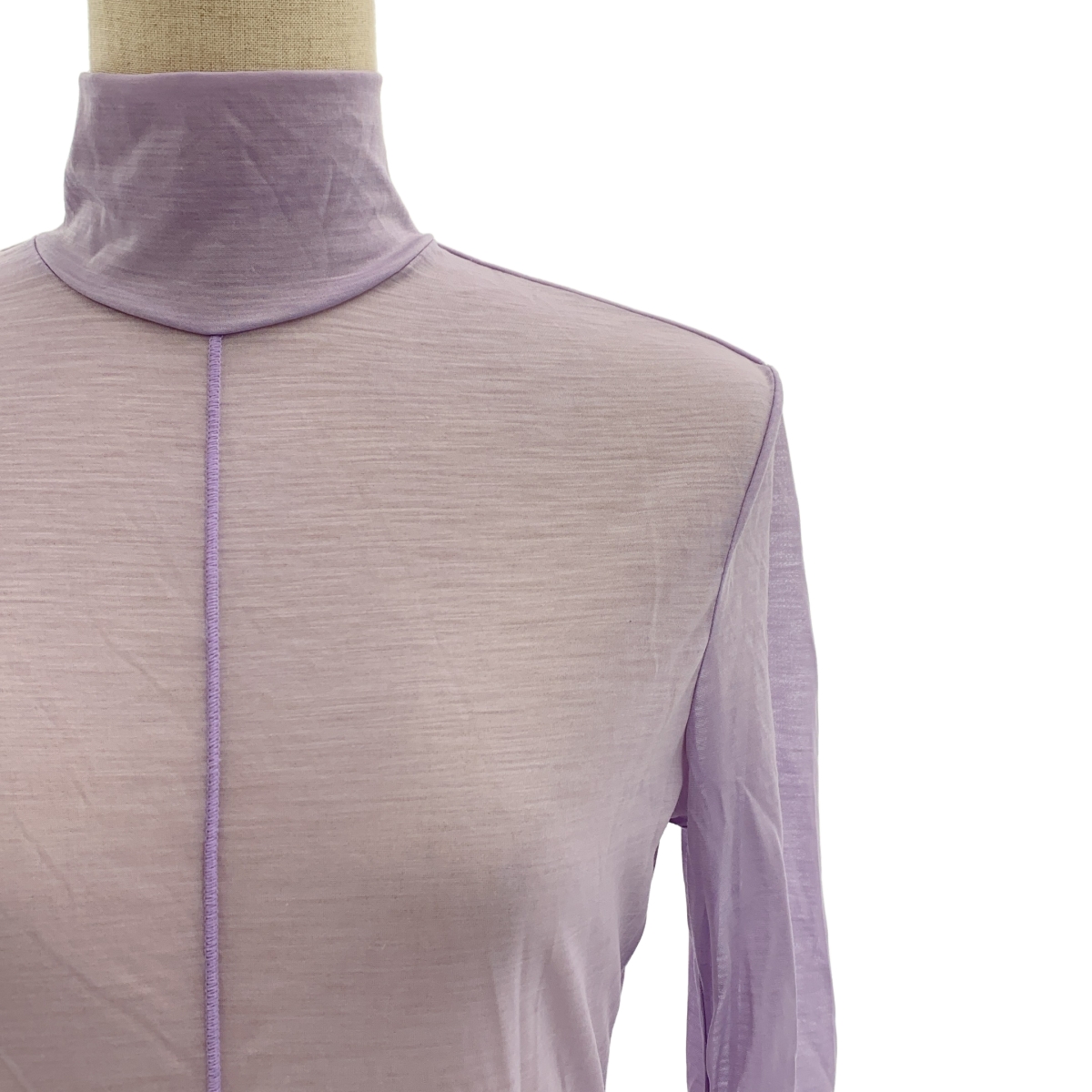 Mame Kurogouchi / マメクロゴウチ Hybrid Yarn Wool Jersey High Neck Top シアー ハイネックトップス