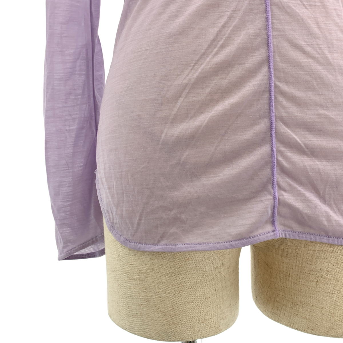 Mame Kurogouchi / マメクロゴウチ Hybrid Yarn Wool Jersey High Neck Top シアー ハイネックトップス