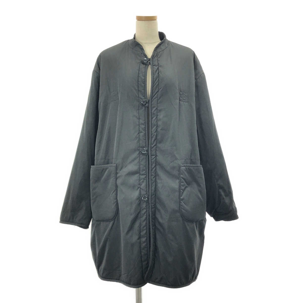 ARMY TWILL / アーミーツイル リバーシブル ボア ノーカラー オーバー コート