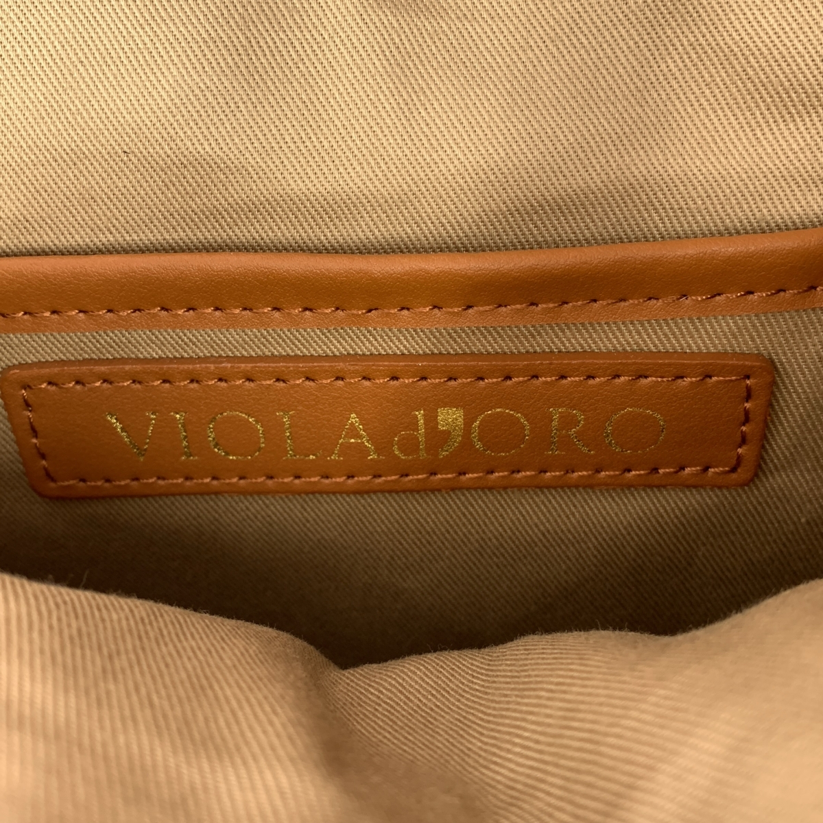 VIOLAd'ORO / ヴィオラドーロ レザー切替 カゴ ハンドバッグ