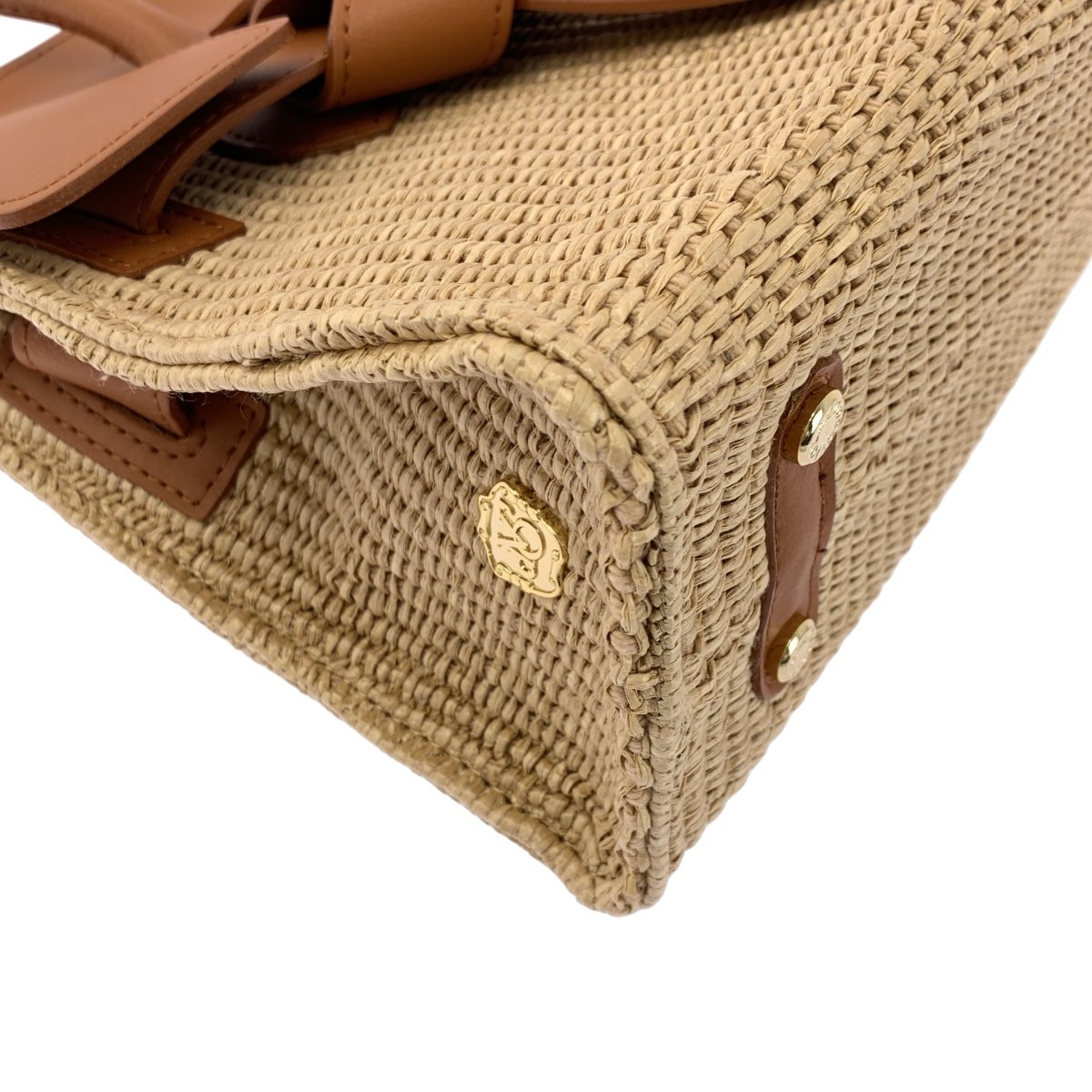 VIOLAd'ORO / ヴィオラドーロ レザー切替 カゴ ハンドバッグ