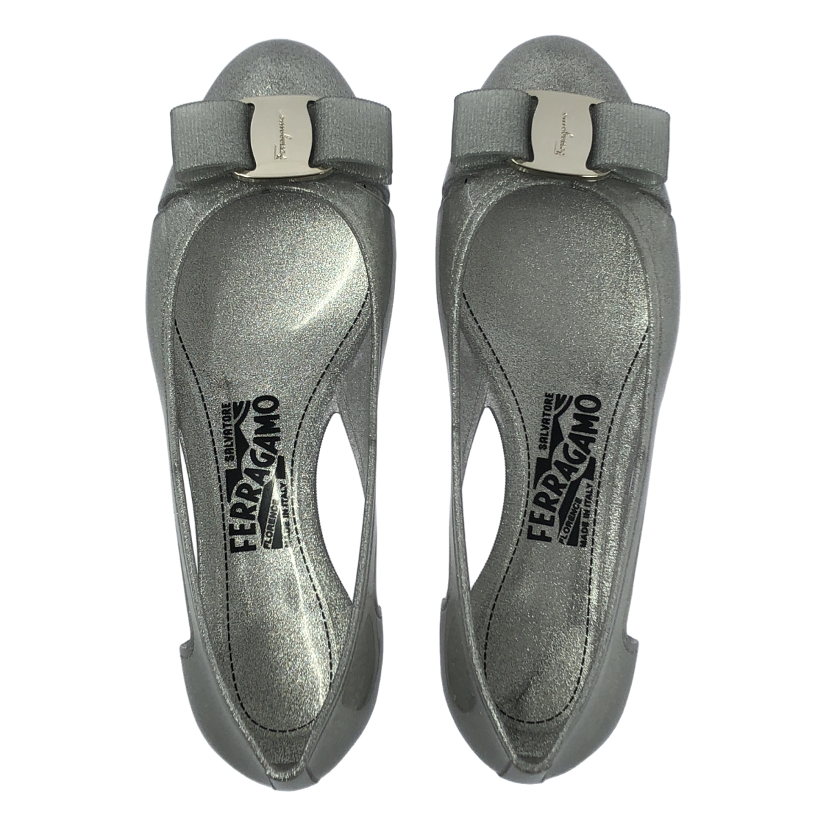 Salvatore Ferragamo / サルヴァトーレフェラガモ VARA JELLY 3.0cm / ロゴ リボン バレエシューズ