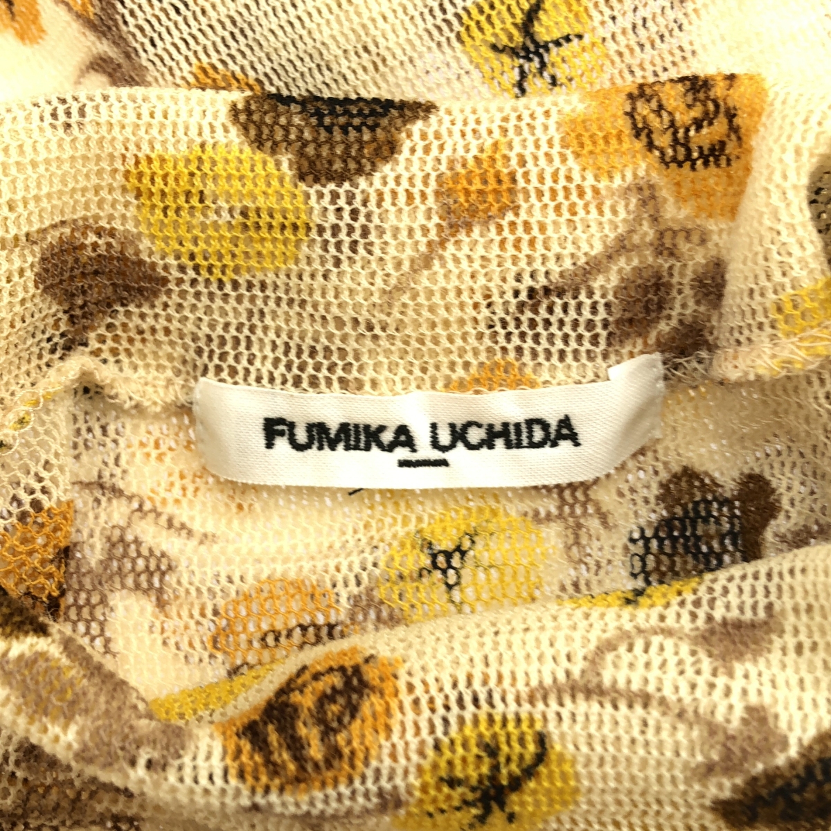 FUMIKA UCHIDA / フミカウチダ FLOWER PRINTED TULLE HIGH-NECK TOP フラワー プリント チュール ハイネック トップ