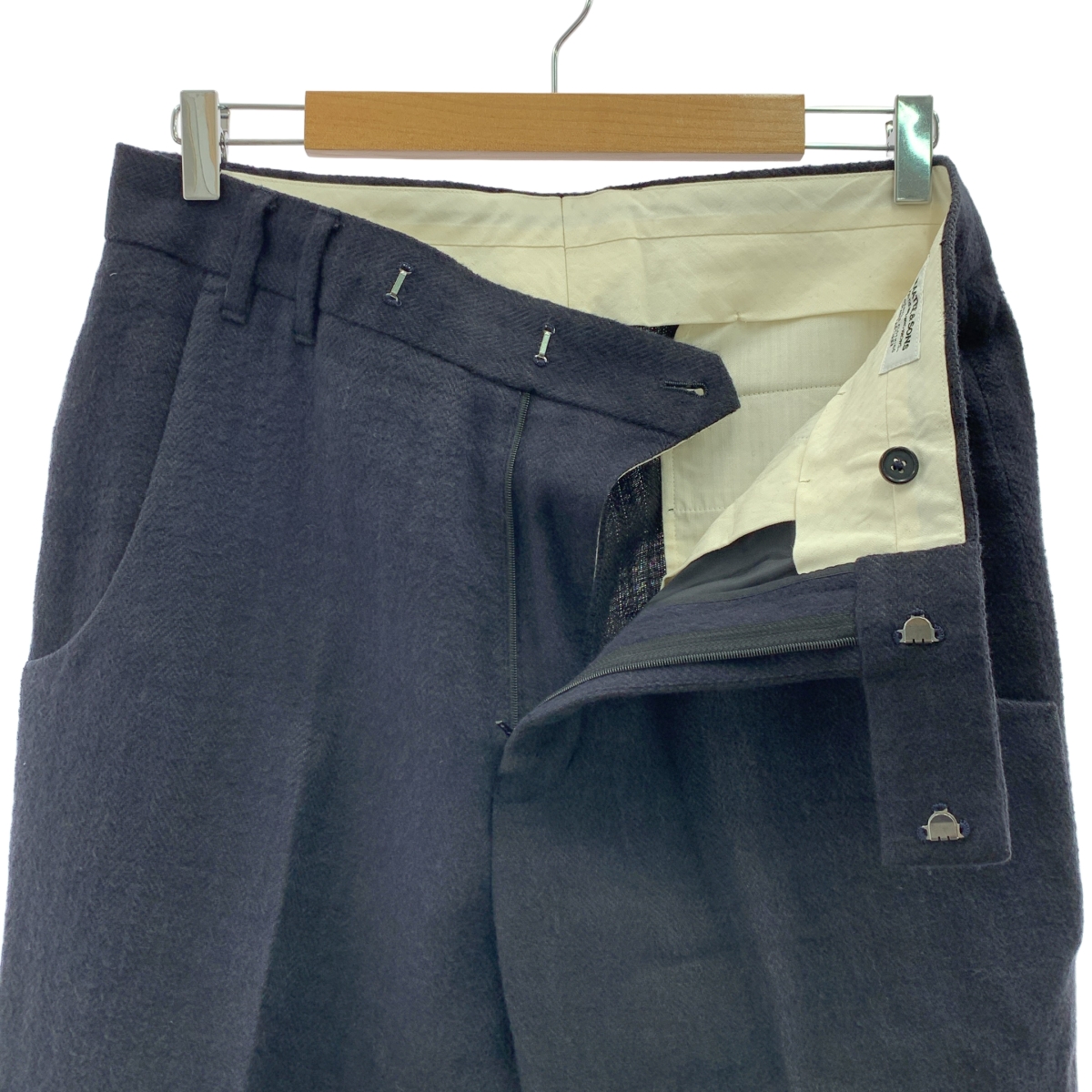 MAATEE&SONS / マーティー&サンズ リネン ヘリンボーン スラックス パンツ