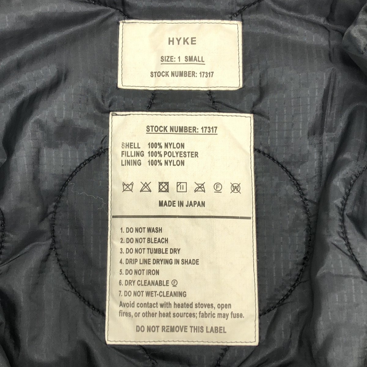 HYKE / ハイク QUILTED BIG LINER JACKET キルティング ビッグ ライナー ジャケット