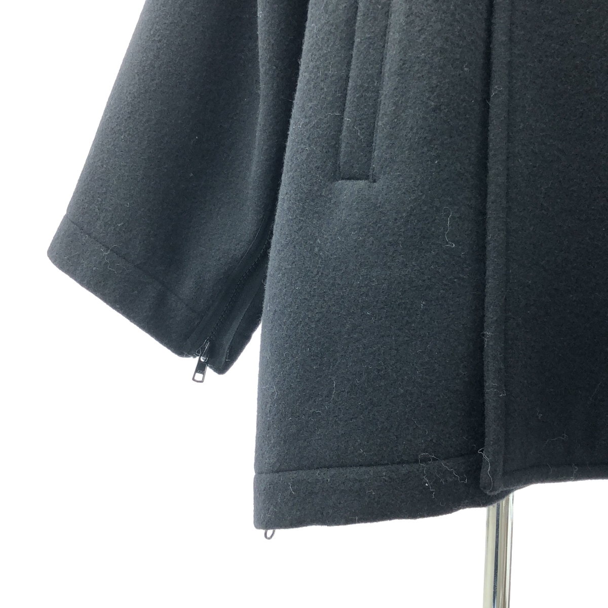 B YOHJI YAMAMOTO / ビーヨウジヤマモト ウール オーバーサイズ ジップ コート