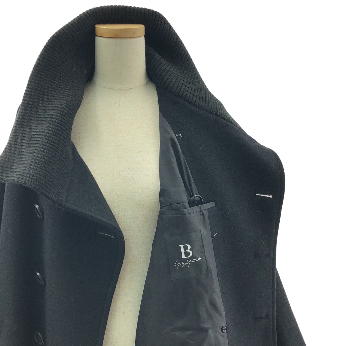 B YOHJI YAMAMOTO / ビーヨウジヤマモト ウール オーバーサイズ ジップ コート